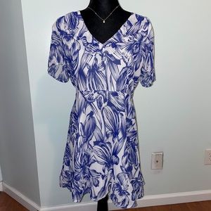 Lulu’s Blue and White Floral Dress, Size XL